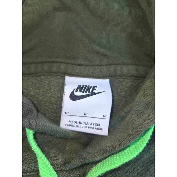Nike Camouflage Print Hoodie With Neon Green Mens Medium - Picture 5 of 7